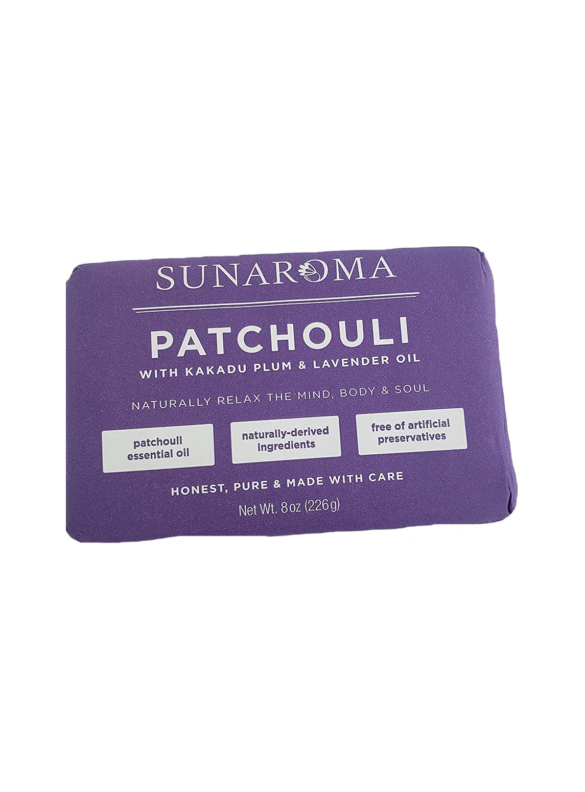 Sunaroma Patchouli Oil & Lavender Body Bar Soap – 3-Pack, 8 oz Each
