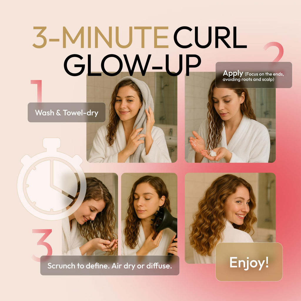 SUNATORIA Curl Cream – Lightweight Leave-In Definer for Curly & Wavy Hair