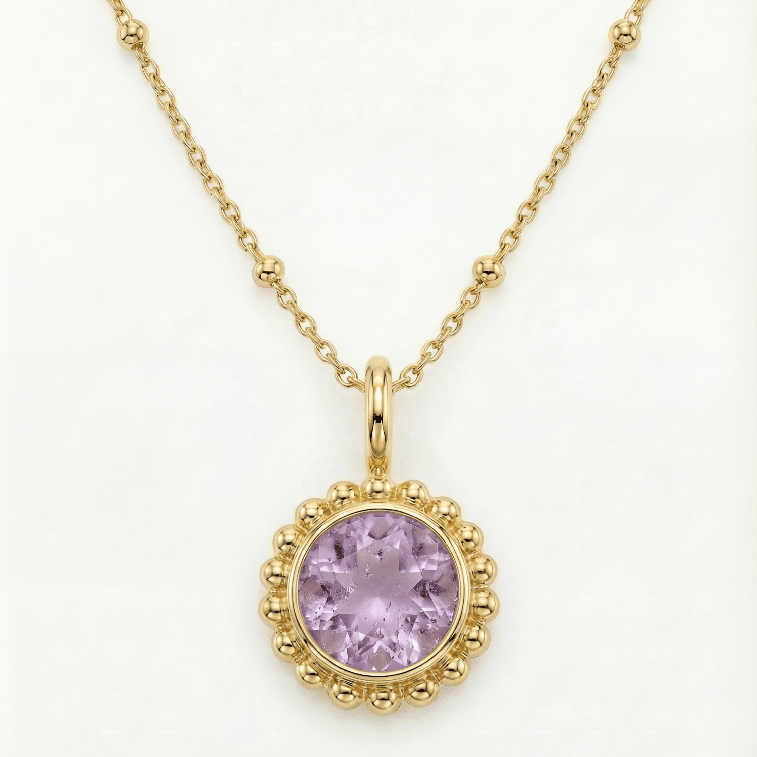 Sunburst Necklace - Amethyst in Gold or Silver