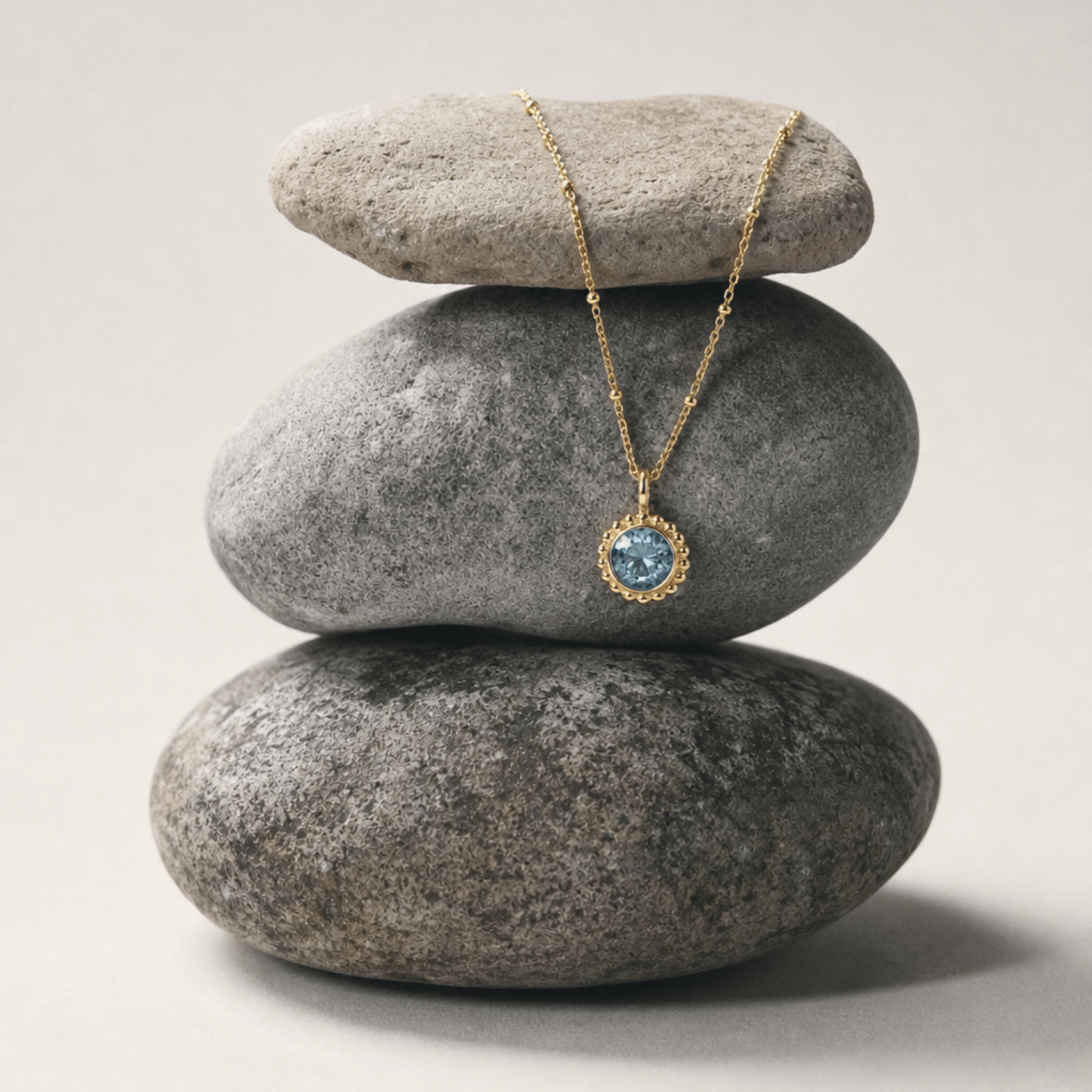 Sunburst Necklace - Sky Blue Topaz in Gold or Silver