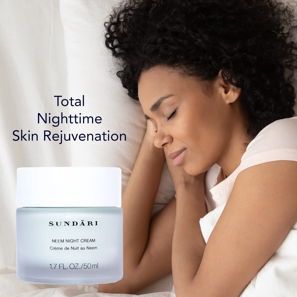 SUNDARI Neem Night Cream – Hydrating Night Moisturizer for All Skin Types | Wrinkle Repair & Radiance