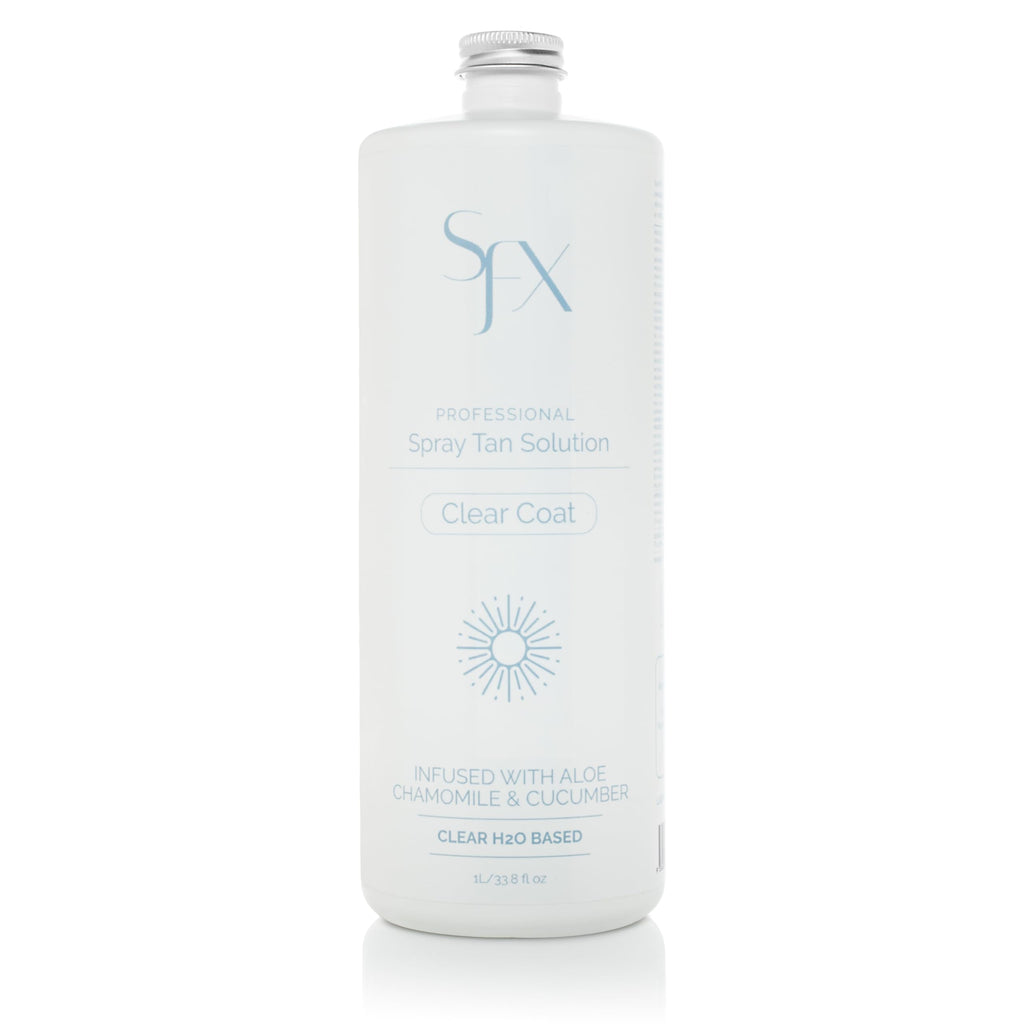 SunFX CLEARCOAT | All Natural Spray Tanning Solution | No Bronzers | Botanical Infusion (1L, MID SUMMER)