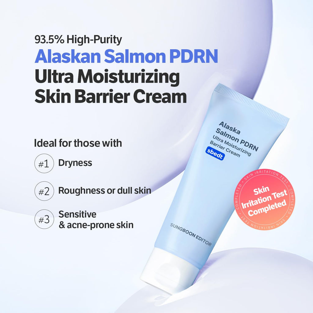 SUNGBOON EDITOR Alaska Salmon PDRN Ultra Moisturizing Barrier Cream – Korean Skincare with Alaska PDRN & Ceramide (1.69 fl oz)