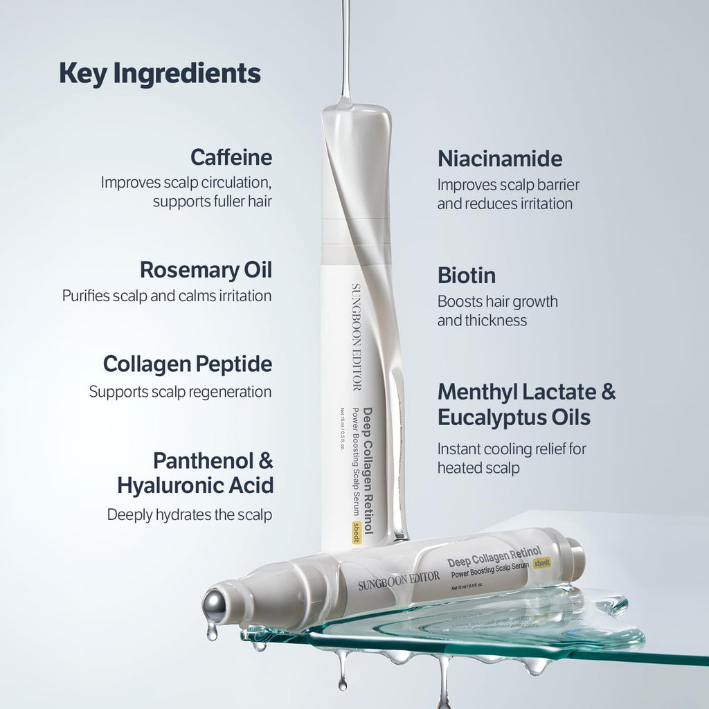 SUNGBOON EDITOR Deep Collagen Retinol Scalp Serum | Roll-On Hair Growth & Thickening