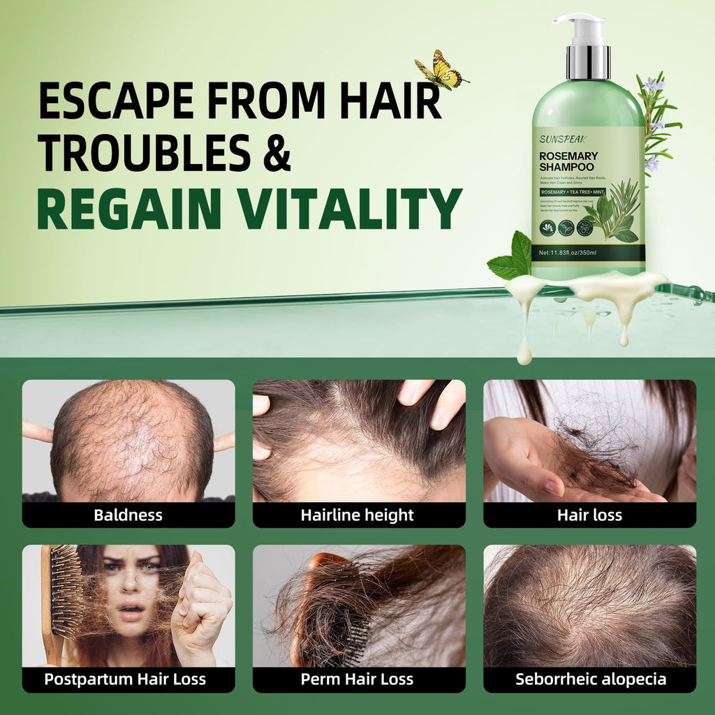 Sunspeak Rosemary Shampoo for Hair Growth – Thickening & Regrowth with Biotin & Tea Tree