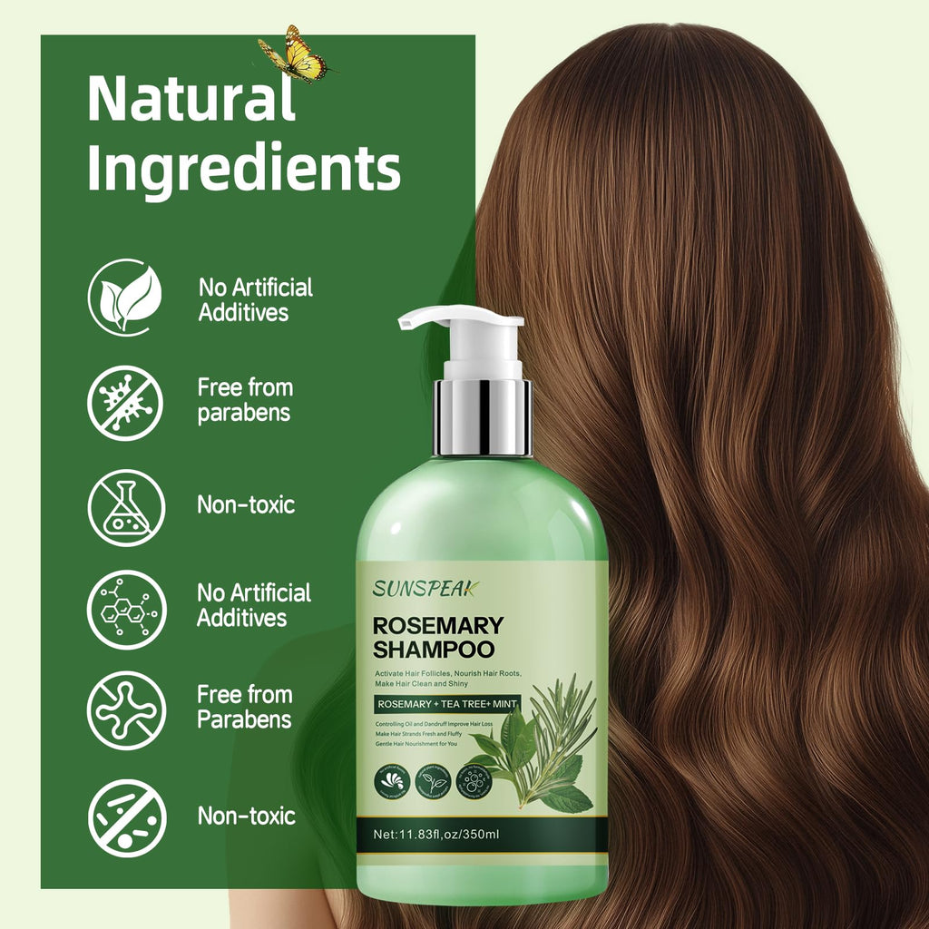 Sunspeak Rosemary Shampoo for Hair Growth – Thickening & Regrowth with Biotin & Tea Tree
