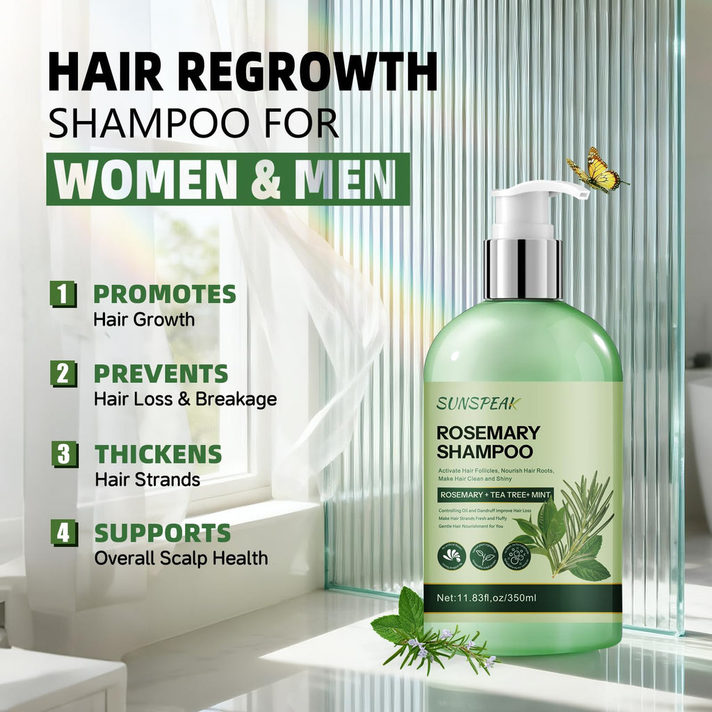 Sunspeak Rosemary Shampoo for Hair Growth – Thickening & Regrowth with Biotin & Tea Tree