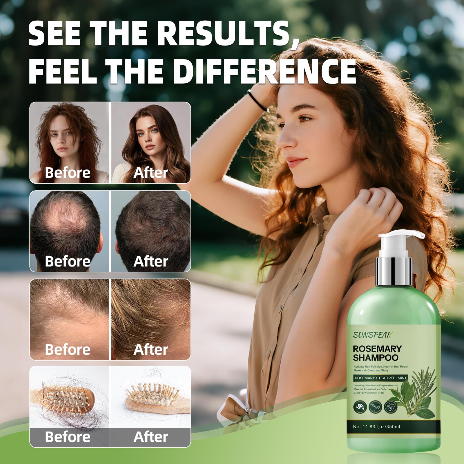 Sunspeak Rosemary Shampoo for Hair Growth – Thickening & Regrowth with Biotin & Tea Tree