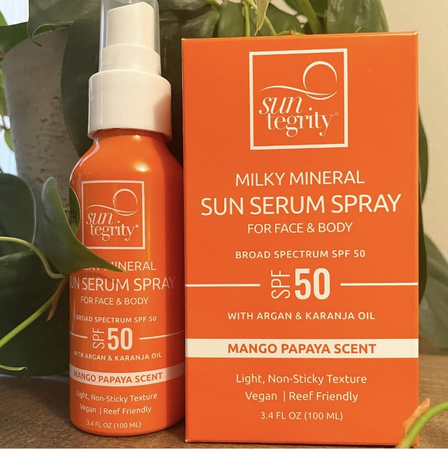 Suntegrity Milky Mineral Sun Serum Spray SPF 50 for Face & Body | 3.4oz