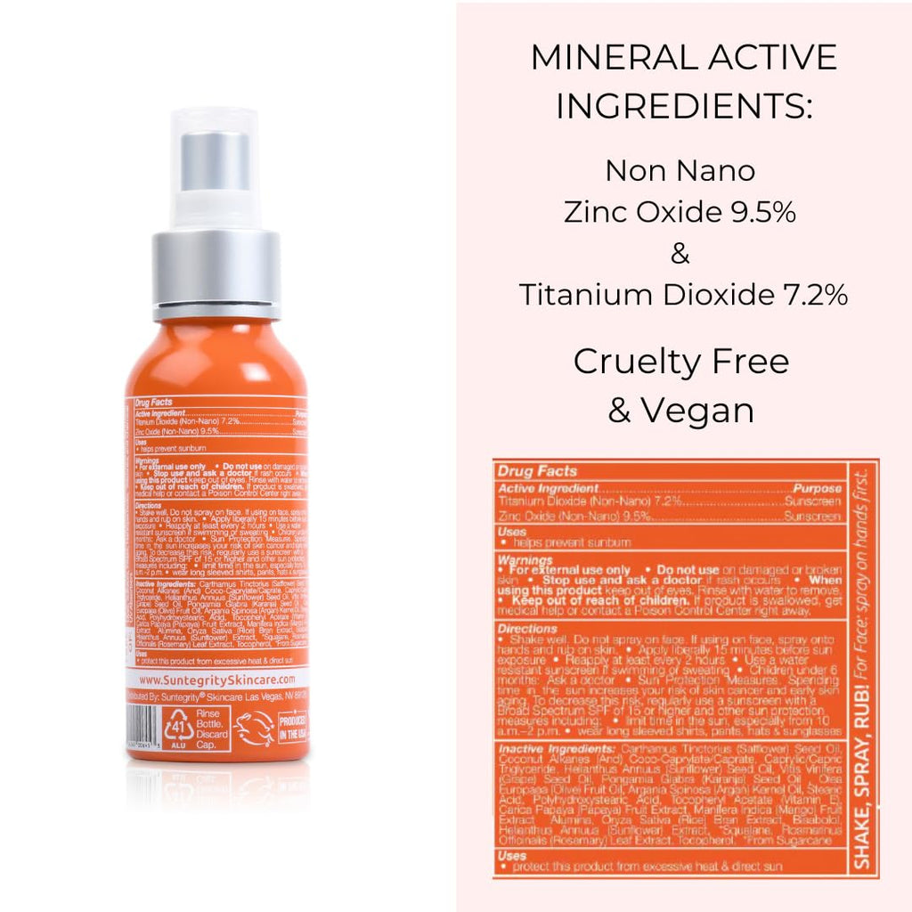 Suntegrity Milky Mineral Sun Serum Spray SPF 50 for Face & Body | 3.4oz