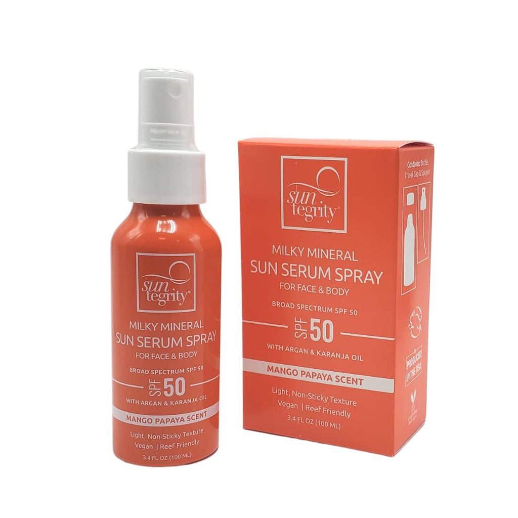 Suntegrity Milky Mineral Sun Serum Spray SPF 50 for Face & Body | 3.4oz