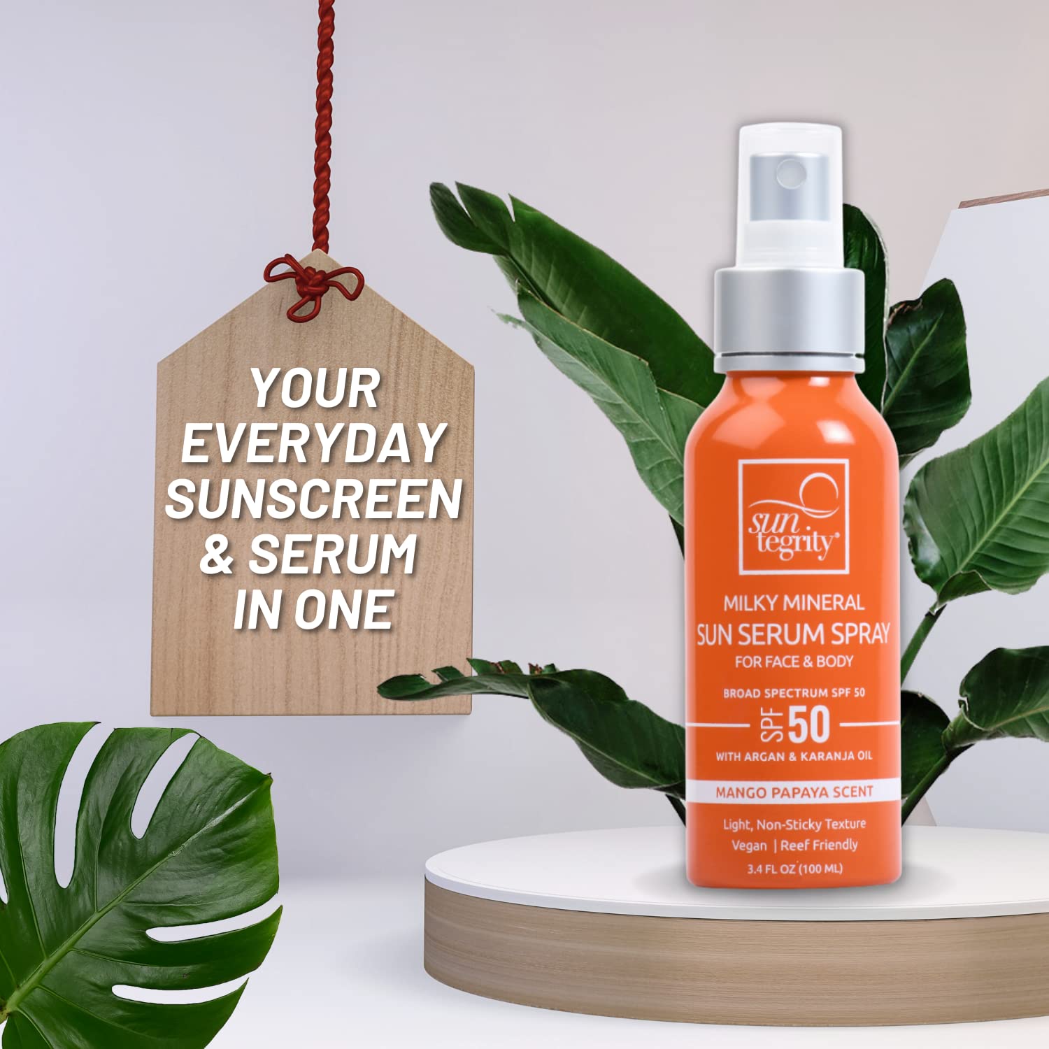 Suntegrity Milky Mineral Sun Serum Spray SPF 50 for Face & Body | 3.4oz