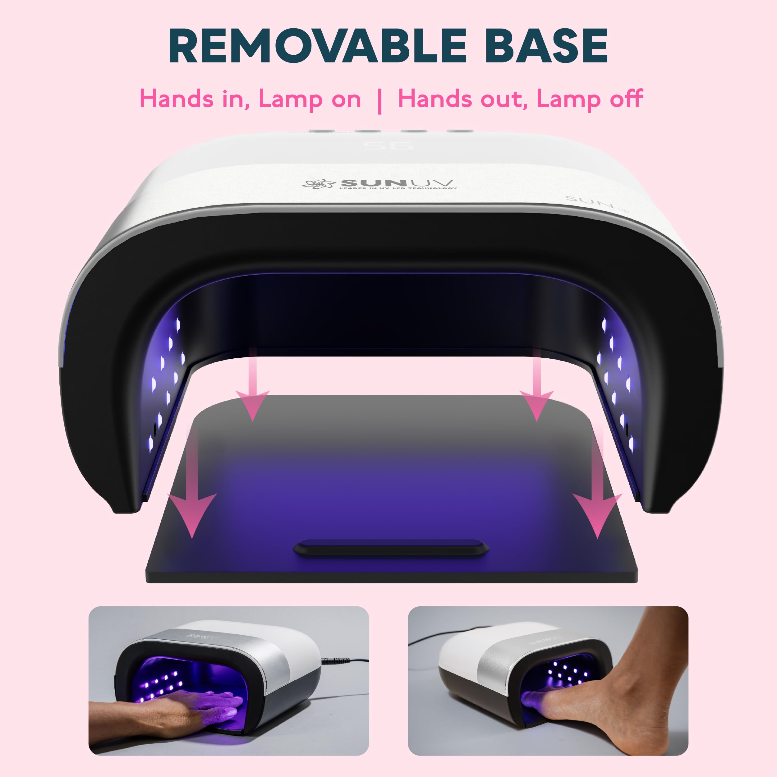 SUNUV SUN3 Professional UV Nail Lamp – 39 LEDs, Dual-Wavelength 365/405nm, 4-Timer & Auto Sensor