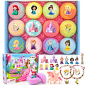 SUPERGFS Princess Inside Bath Bombs for Kids – Organic Colorful Bubbles with Jewelry Surprise
