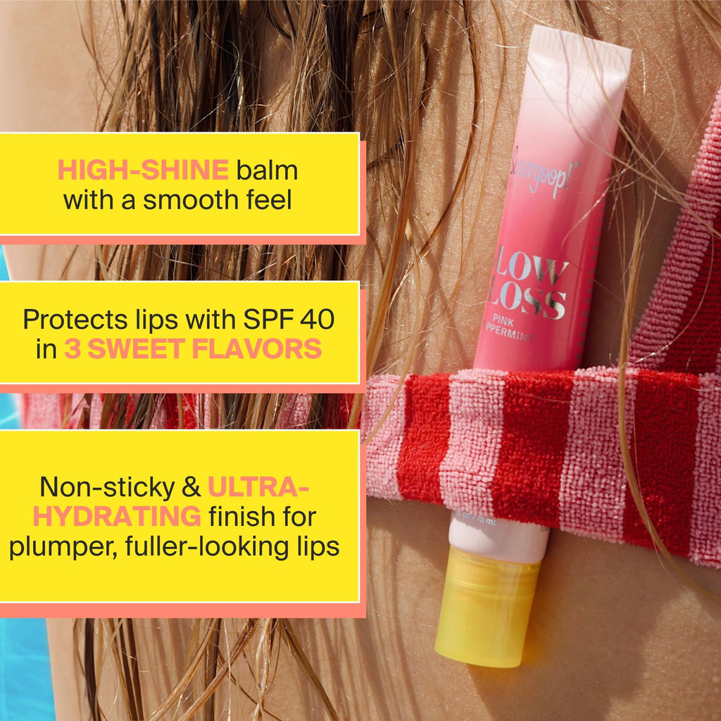 Supergoop! Glow Gloss SPF 40 Lip Balm – Vanilla Soft Serve, Sheer Pink Tint, High Shine