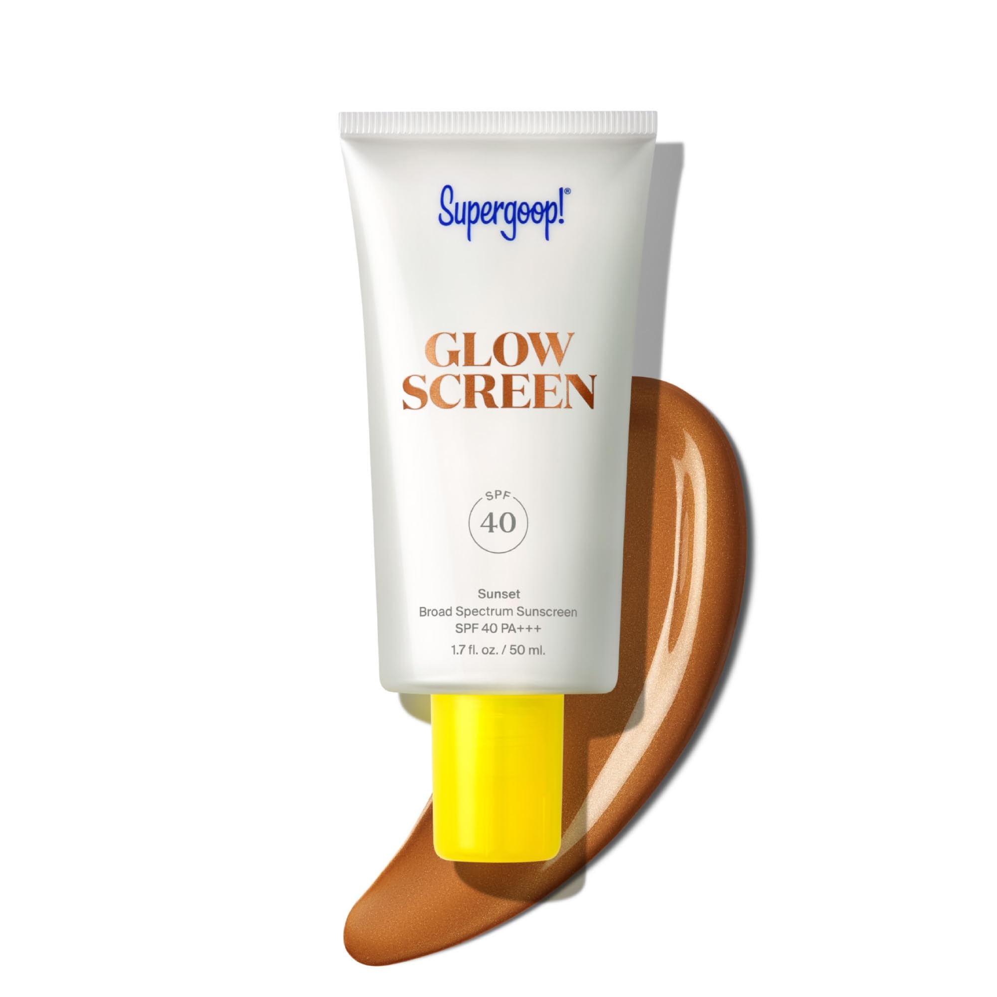 Supergoop! Glowscreen SPF 40 Sunset — Deep Bronze Glow, 1.7 fl oz | Hydrating Glow Primer & Tinted Sunscreen