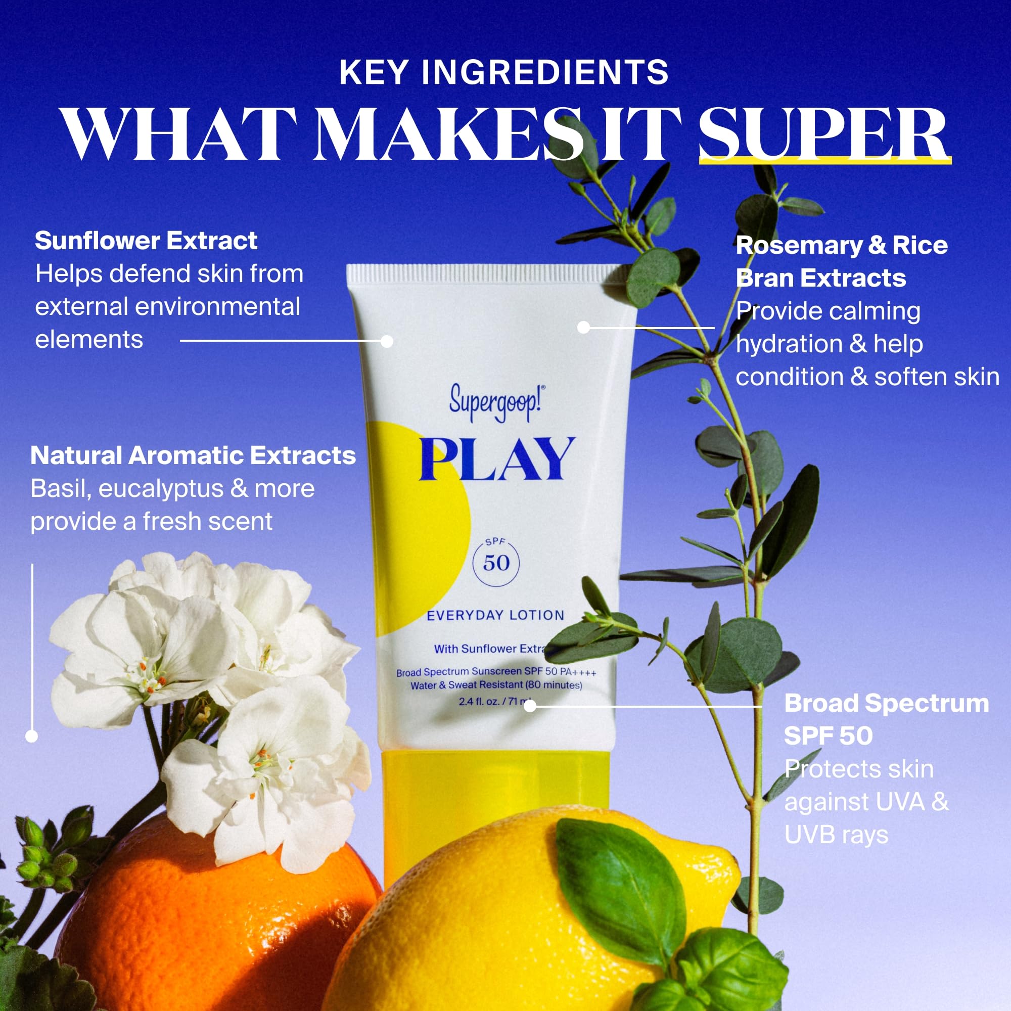 Supergoop! PLAY Everyday Lotion SPF 50 – Broad Spectrum Sunscreen for Face & Body
