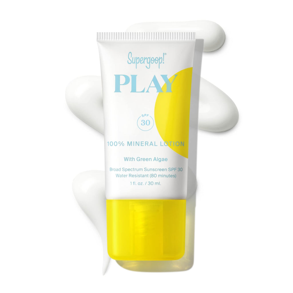Supergoop! PLAY Mineral Lotion SPF 30 – 1 fl oz Lightweight, Water-Resistant Sunscreen