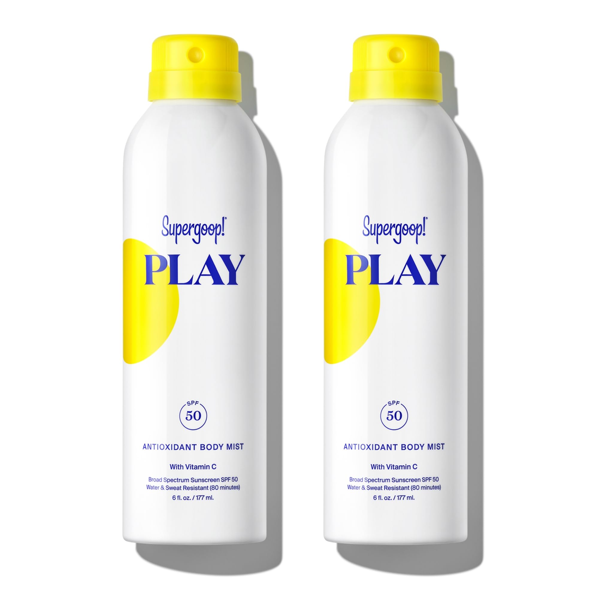 Supergoop! PLAY SPF 50 Antioxidant Body Mist with Vitamin C – 6 fl oz (2-Pack)