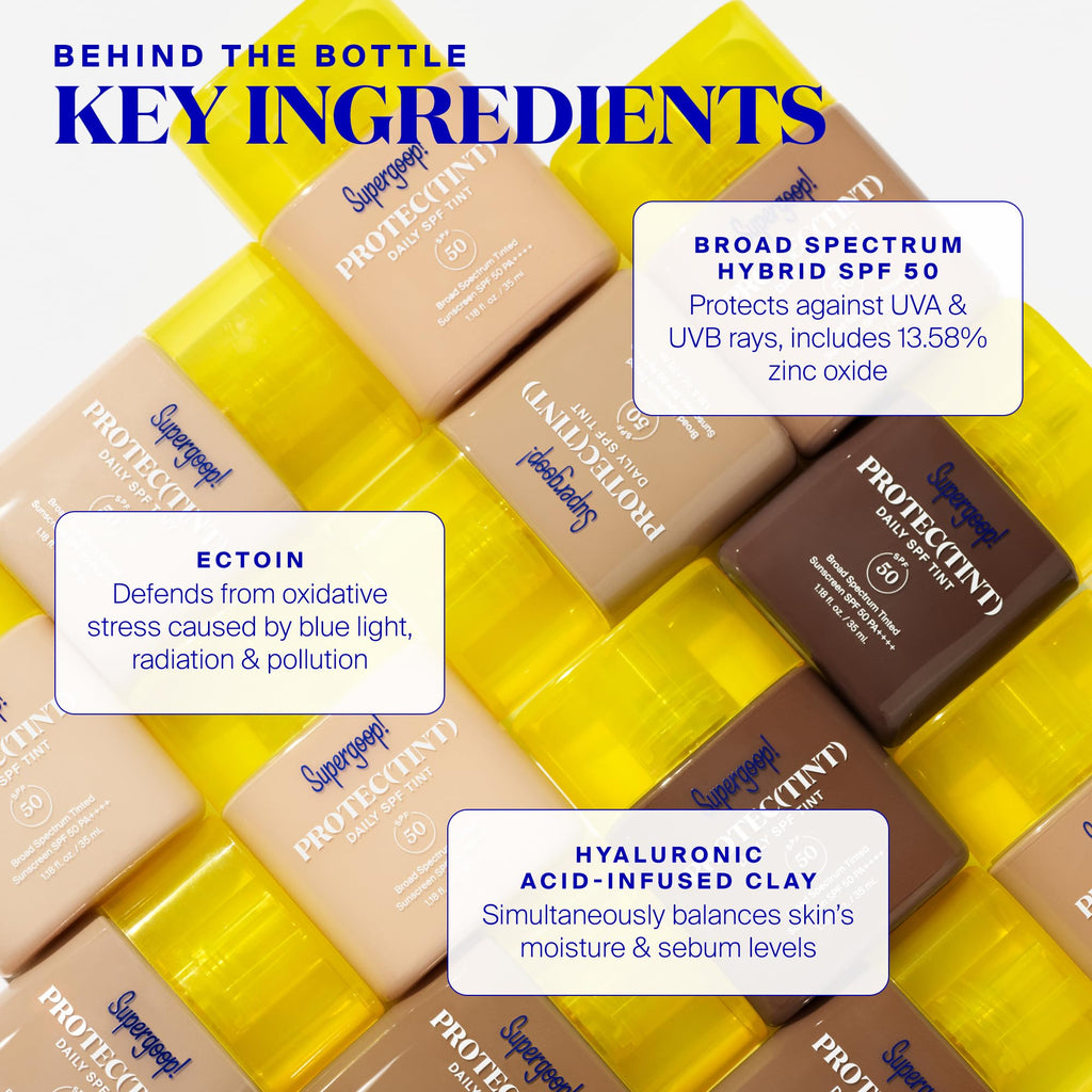Supergoop! Protec(tint) Daily Skin Tint SPF 50 - Light, Buildable Coverage, Natural Finish