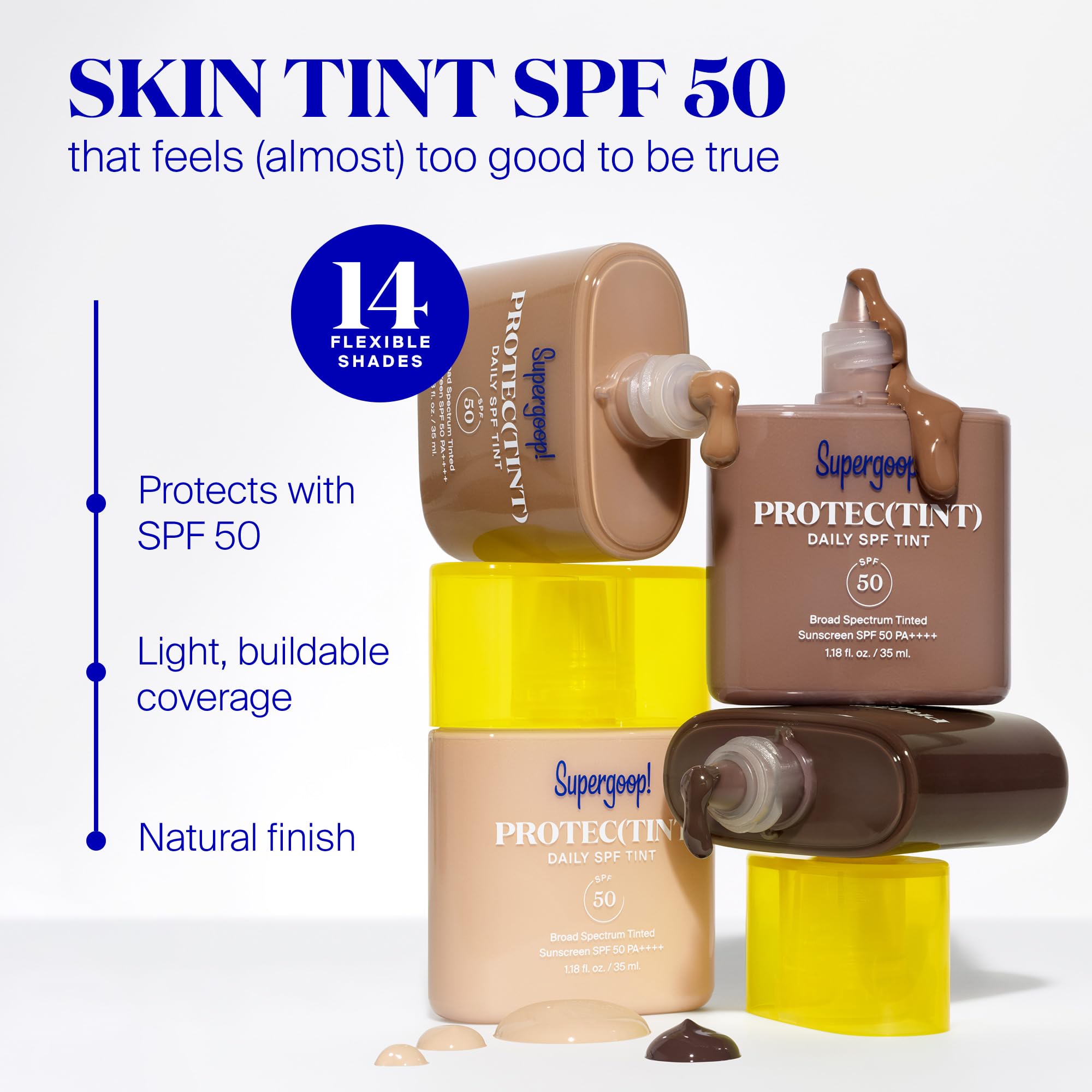 Supergoop! Protec(tint) Daily Skin Tint SPF 50 - 10N Light | Buildable Coverage