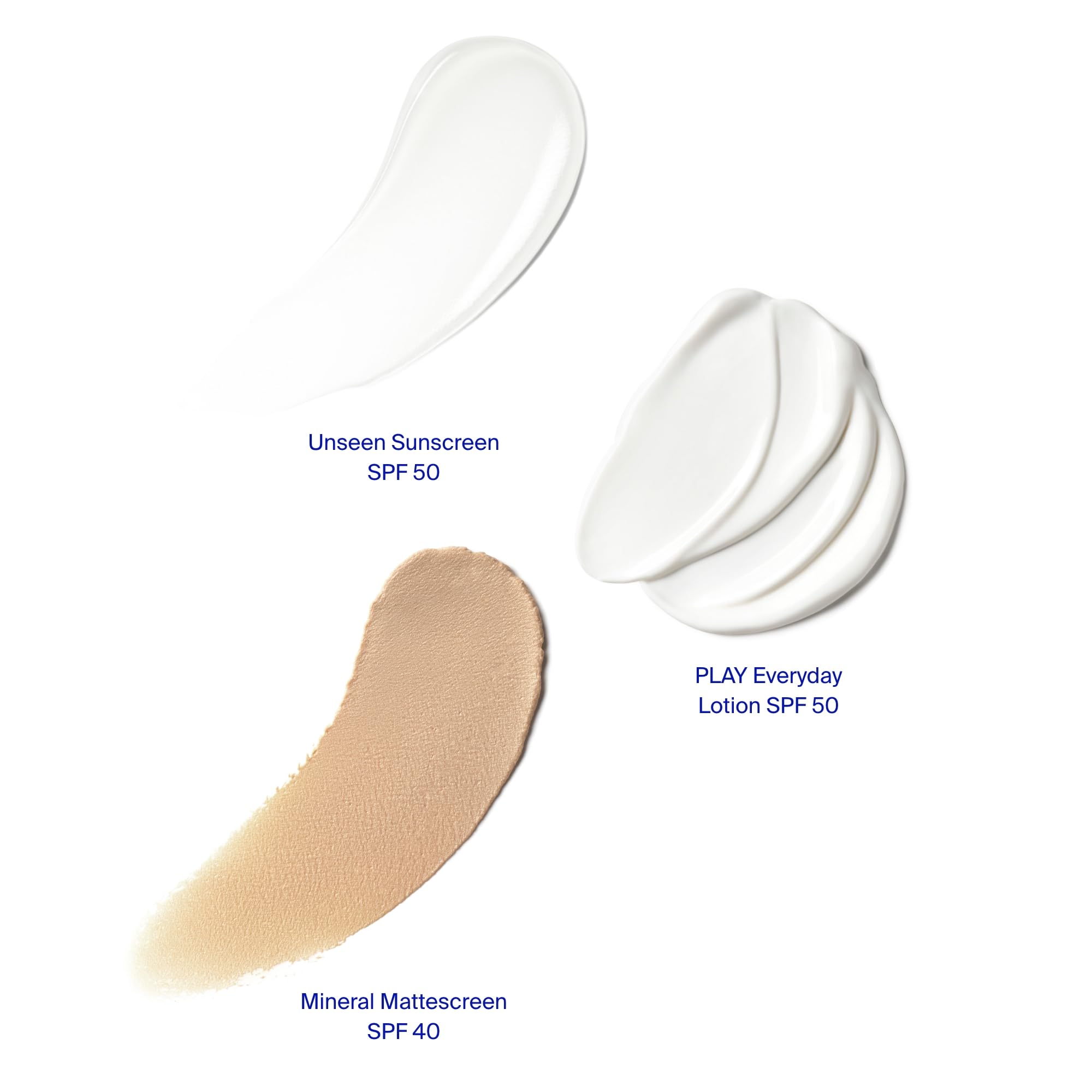 Supergoop Daily SPF Starter – Unseen SPF40, Mattescreen SPF40, PLAY SPF50 (Non-Comedogenic)