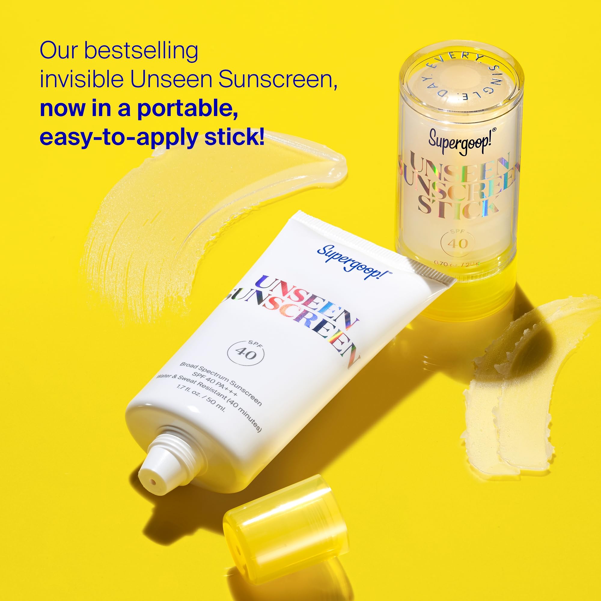 Supergoop! Unseen Sunscreen Stick SPF 40 — Clear, Invisible, 2-Pack