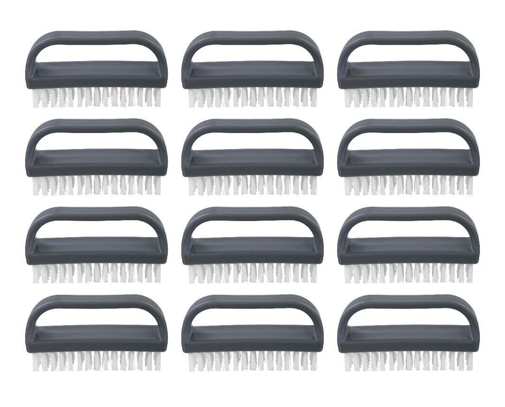 Superio Stiff Nail Brush with Handle – 12 Pack