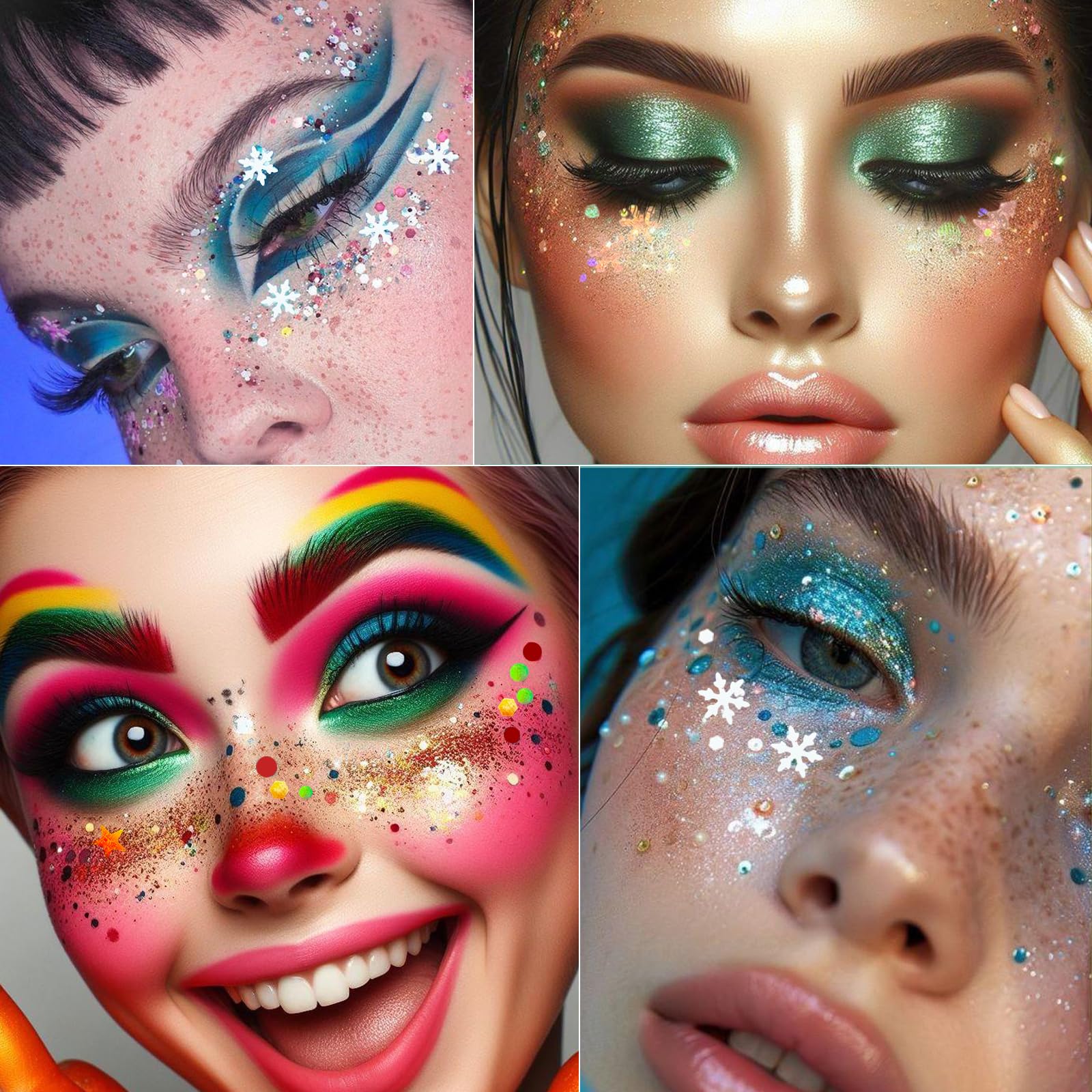 SUPGIFT Christmas Glitter Gel – 4 Colors, 8.5oz, Holographic Mermaid Iridescent Sequins