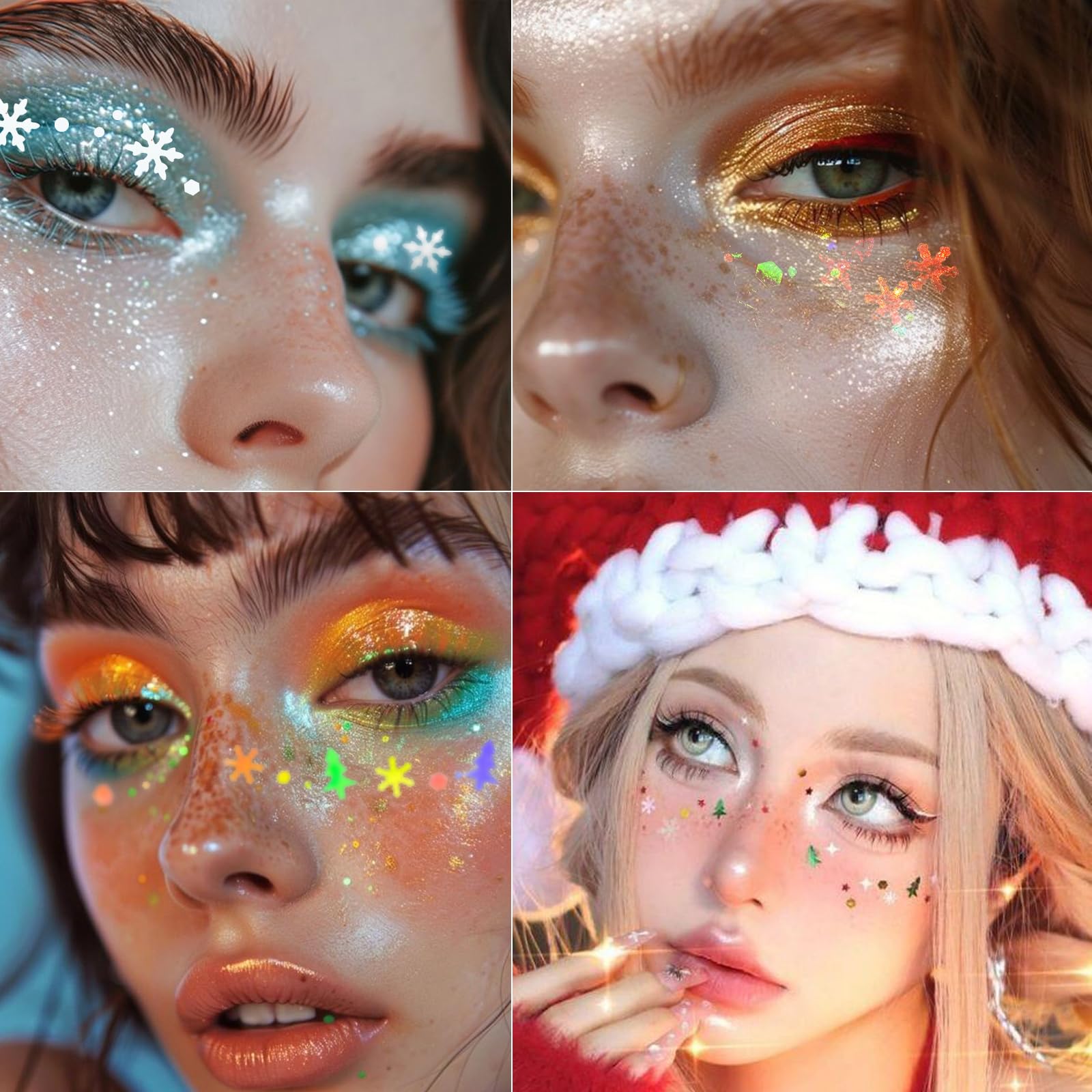 SUPGIFT Christmas Glitter Gel – 4 Colors, 8.5oz, Holographic Mermaid Iridescent Sequins