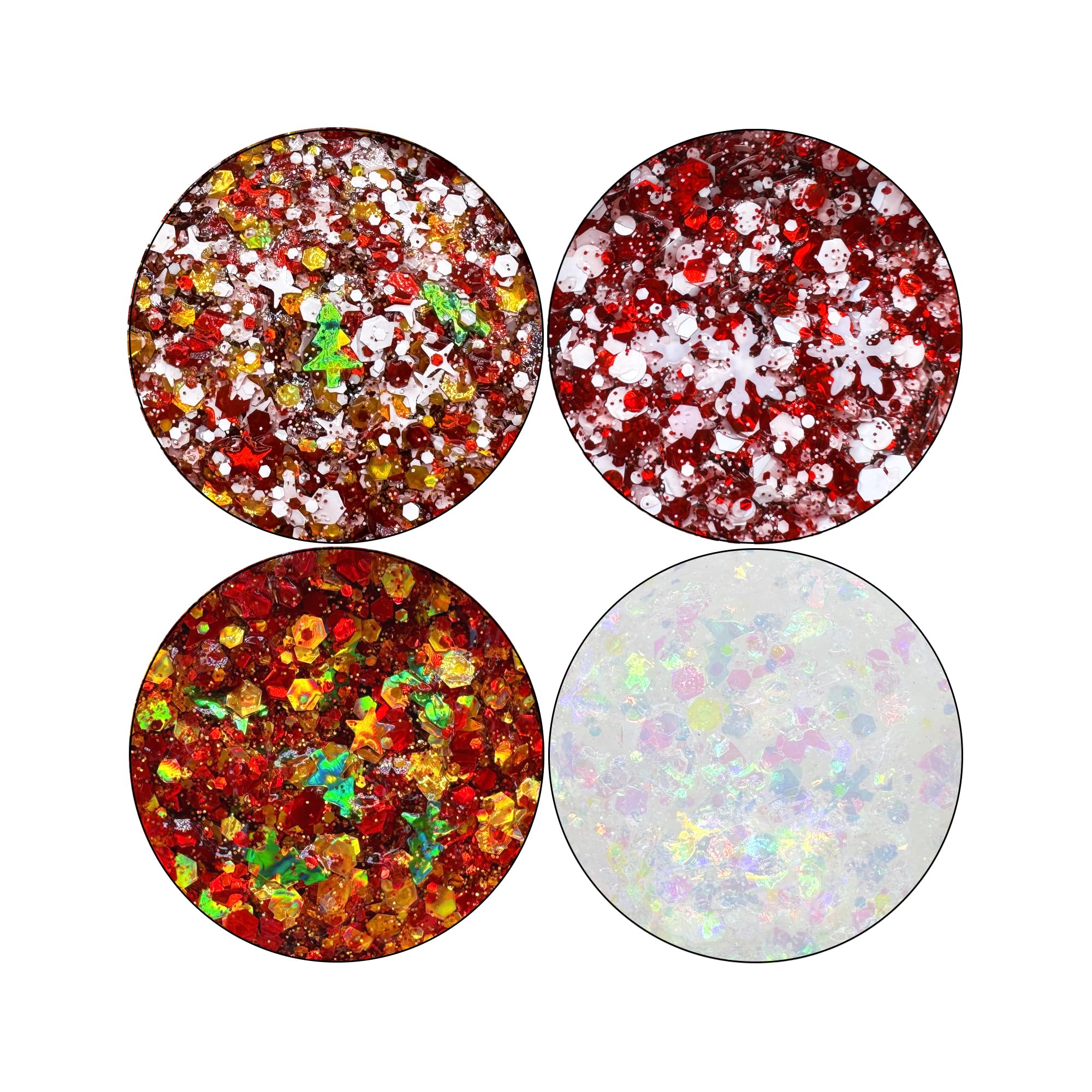 SUPGIFT Christmas Glitter Gel – 4 Colors, 8.5oz, Holographic Mermaid Iridescent Sequins