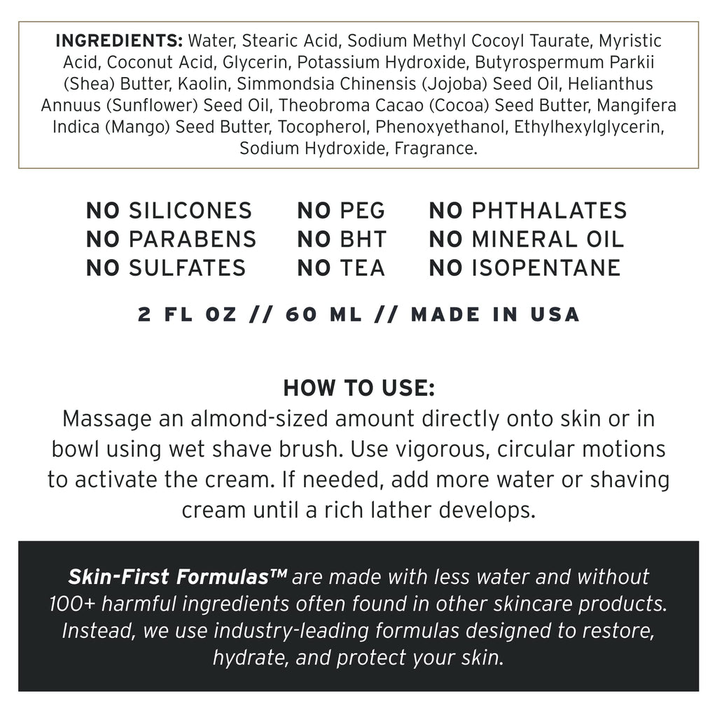 SUPPLY Ultra Lather Shaving Cream Fragrance Free – Hypoallergenic for Men, 3.4 oz Jar