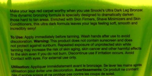 Supre Snooki Ultra Dark Leg Bronzer with Hair Growth Inhibitors - 6 oz