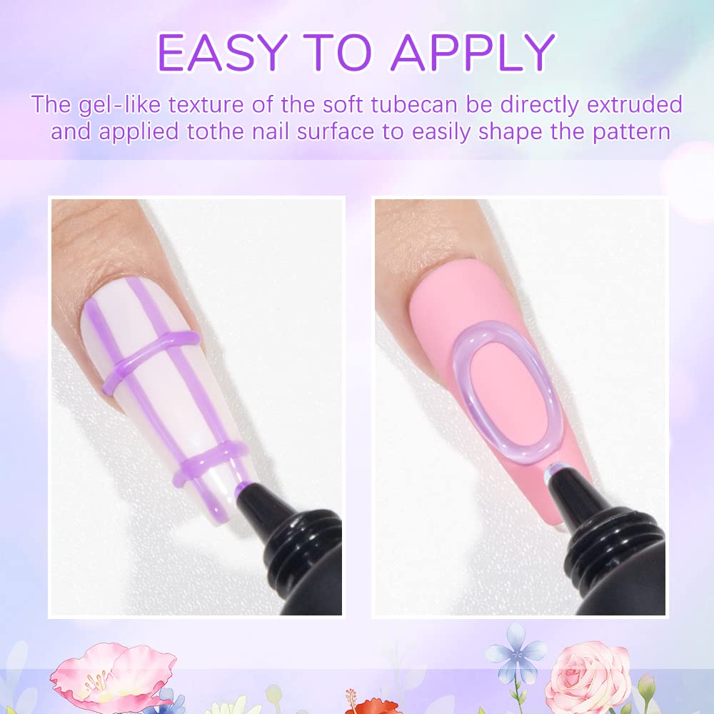SUPWEE 3D Nail Art Gel Sculpting Kit – 8-Color Embossing Carving Gel for DIY Manicure