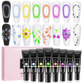 SUPWEE 3D Nail Art Gel Sculpting Kit – 8-Color Embossing Carving Gel for DIY Manicure