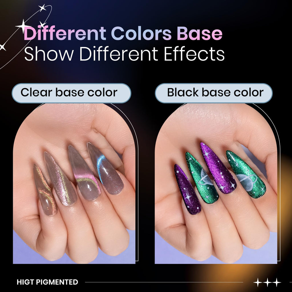 SUPWEE 9D Cat Eye Gel Nail Polish Set with Magnet – 12 Magnetic Colors for Cat Eye Nail Art