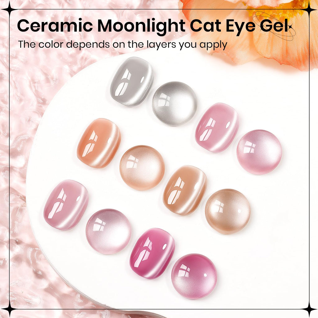SUPWEE Cat Eye Gel Nail Polish Set – 6 Magnetic Colors, UV Lamp Cured