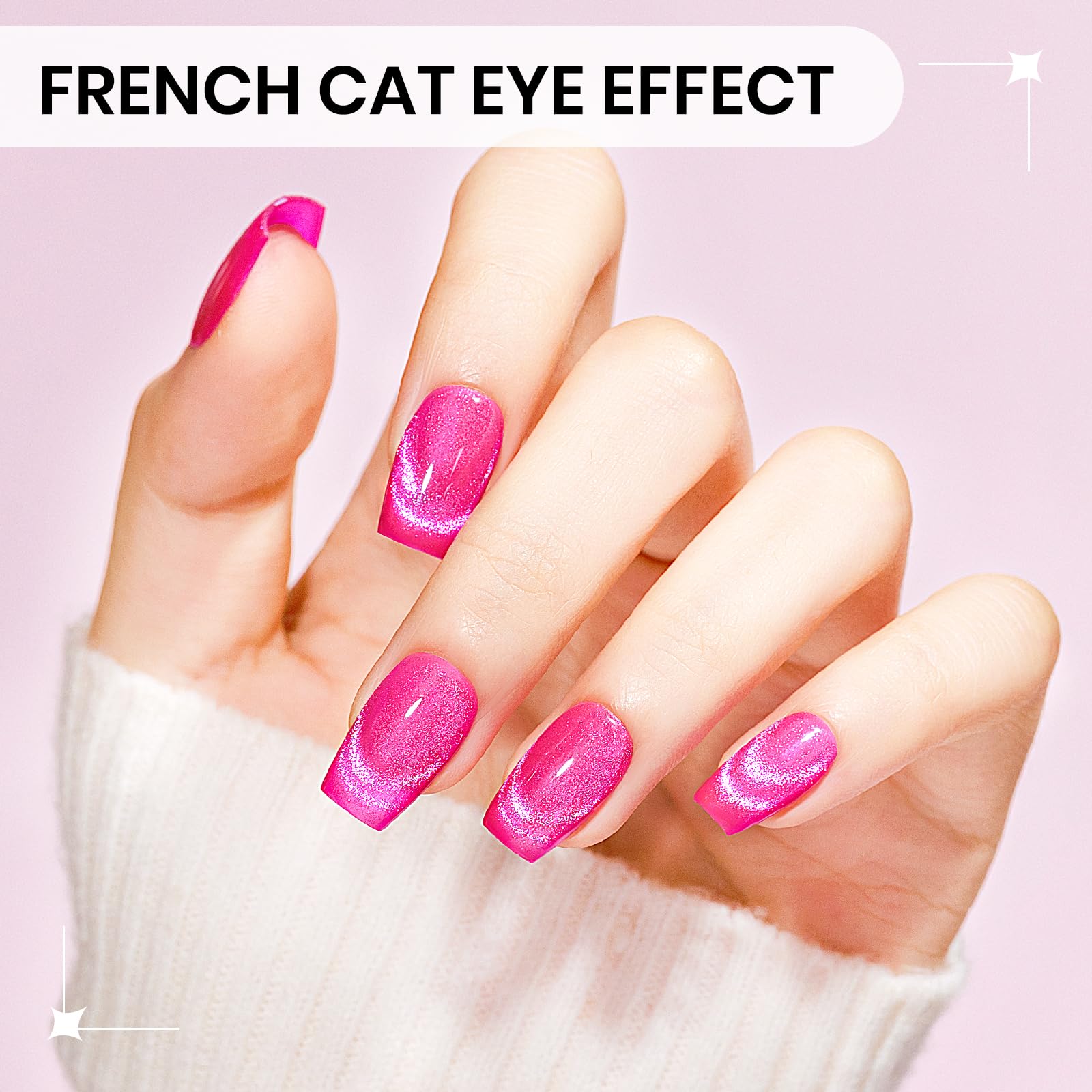 SUPWEE 12 Colors Neon Cat Eye Gel Nail Polish with Magnetic Tool – Vibrant Cat Eye Effects