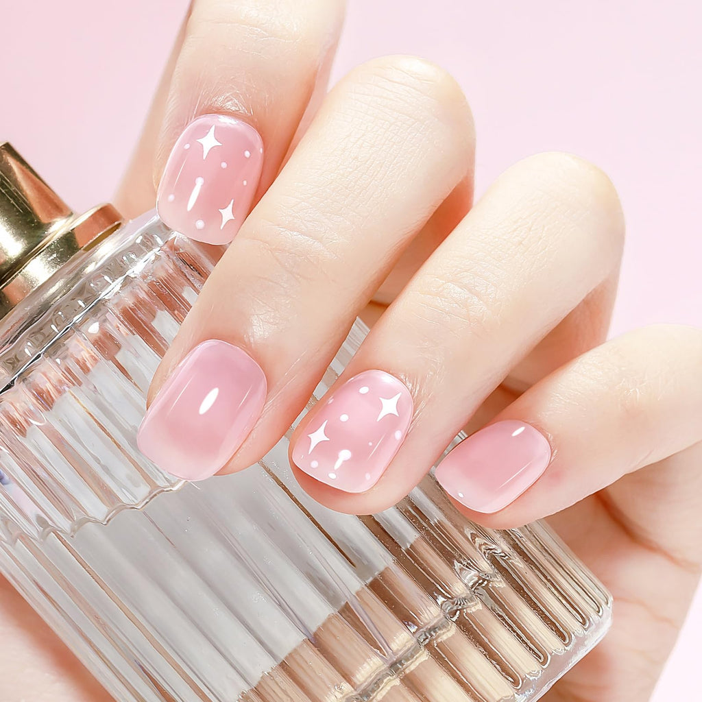 SUPWEE Jelly Nail Polish Set – Quick Dry Sheer Nude Pink Regular Nail Lacquer (8 Colors)