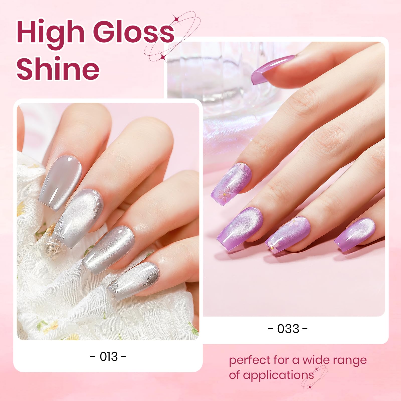 SUPWEE 24 Colors Cat Eye Gel Nail Polish Set — Magnetic Cat Eye Gels for DIY Home Manicure