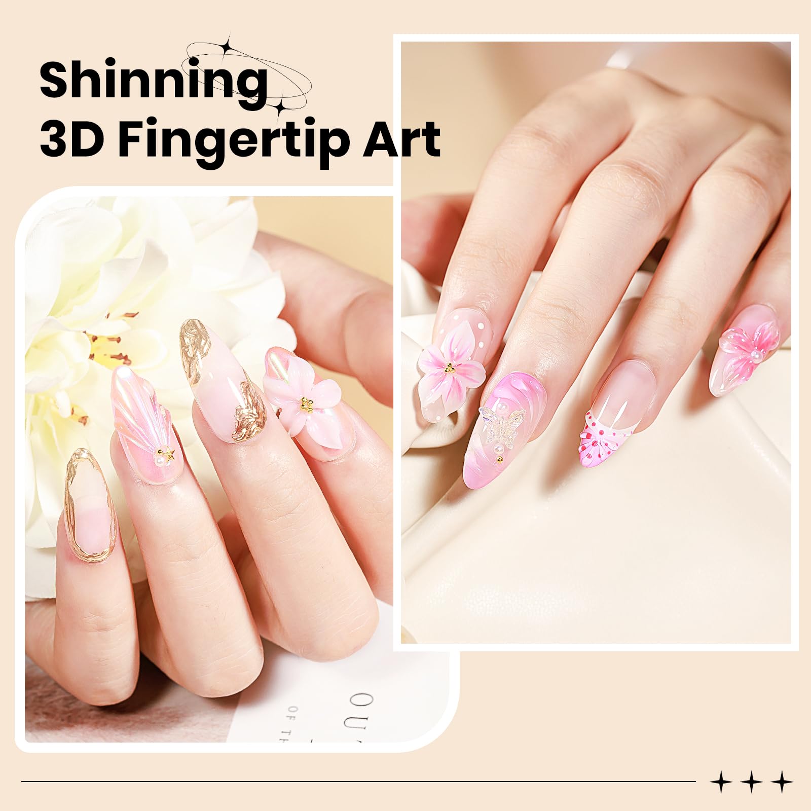 SUPWEE 3D Nail Gel Sculpting Gels – Clear & White Builder Gel for Home Nail Art