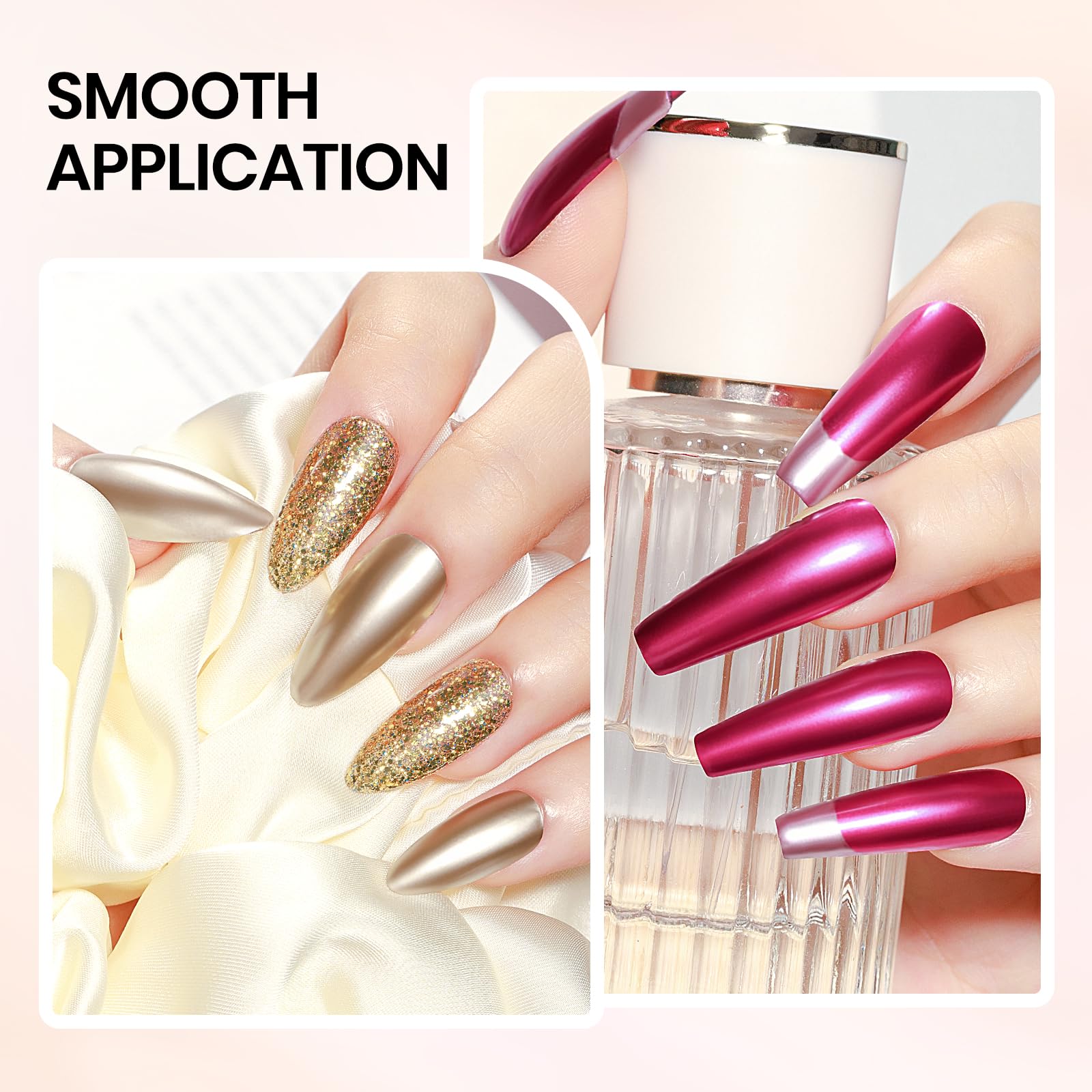 SUPWEE Metallic Nail Polish Set – Mirror Finish, Quick-Dry High Gloss Chrome