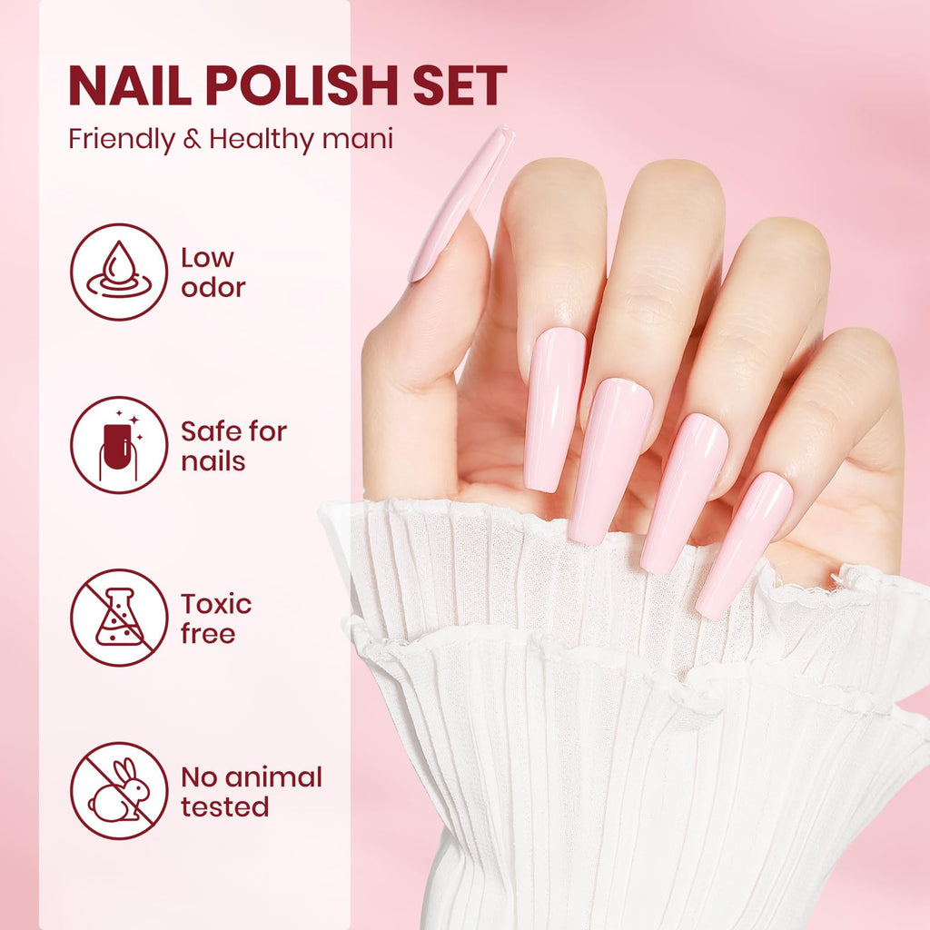 SUPWEE Nude Nail Polish Set – 6 Quick-Dry Neutral Colors for Elegant Manicures