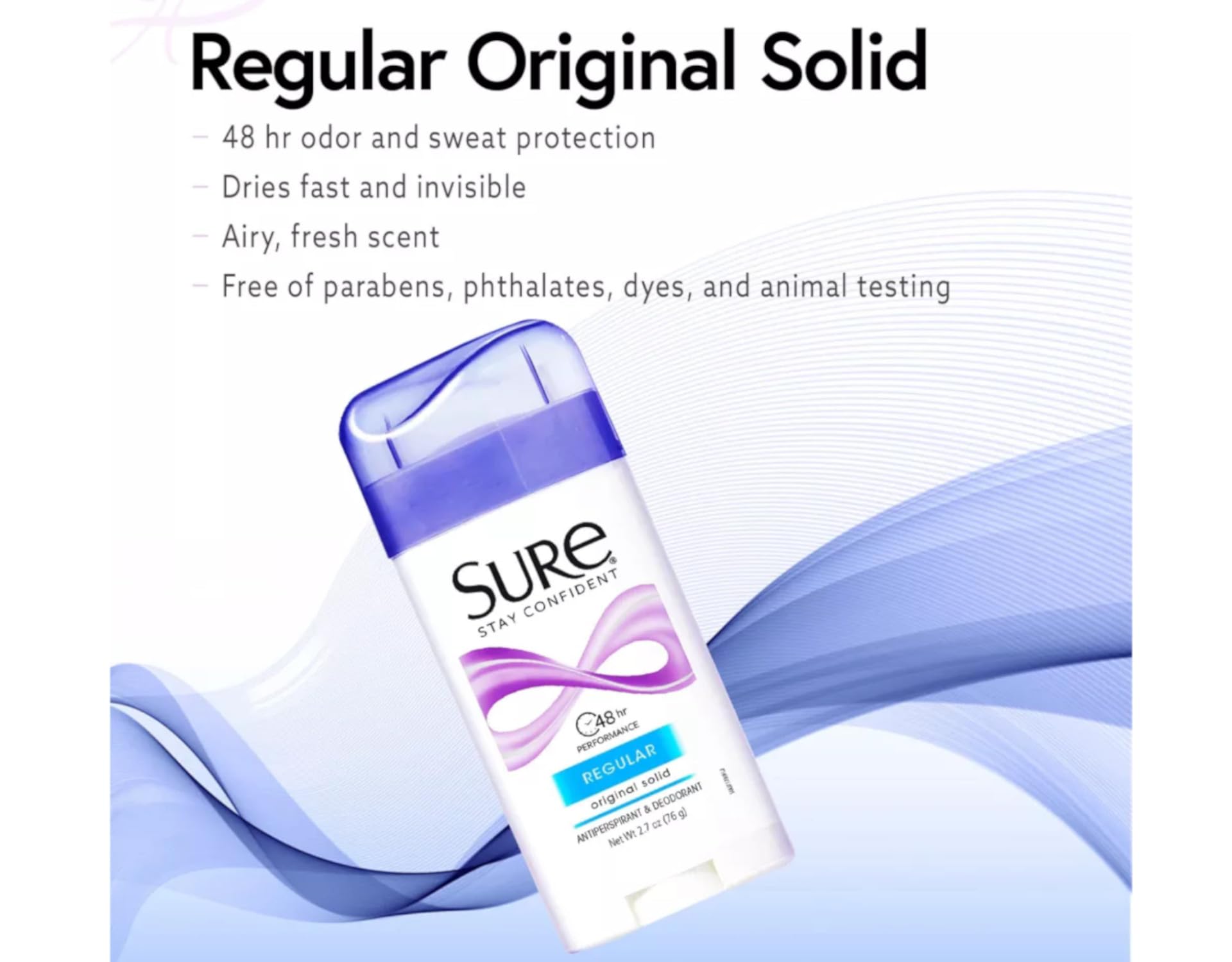Sure Original Solid Anti-Perspirant & Deodorant — 2.7 oz Pack of 10