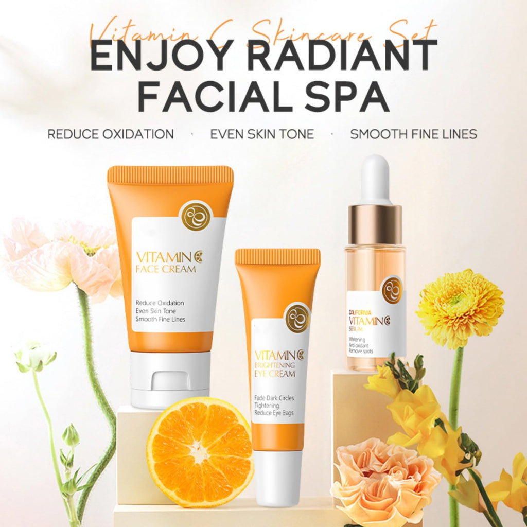 SURORAIN Vitamin C Skincare Set – 3-Piece Travel Size Gift for Teens