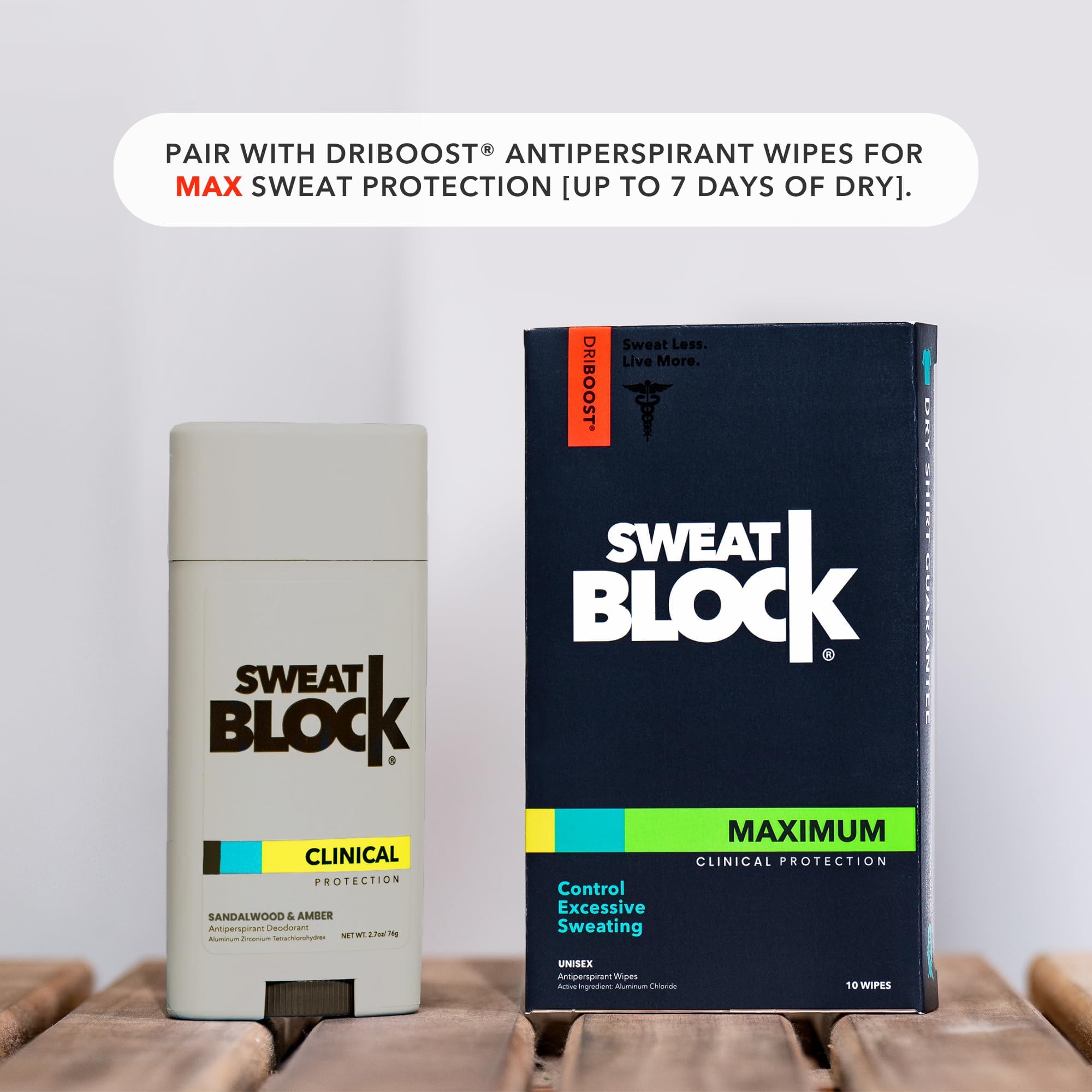 SweatBlock Clinical Strength Deodorant & Antiperspirant – Sandalwood & Amber, 2 Pack