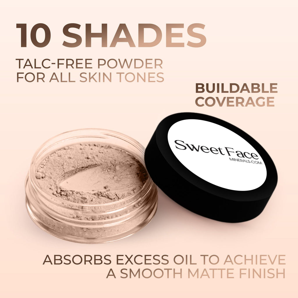 Sweet Face Minerals Light Foundation – Matte Finish Mineral Powder SPF 30 (20g Mid Jar)