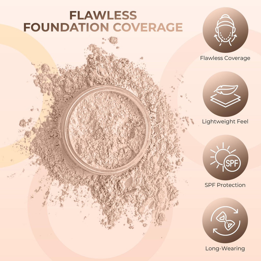 Sweet Face Minerals Light Foundation – Matte Finish Mineral Powder SPF 30 (20g Mid Jar)