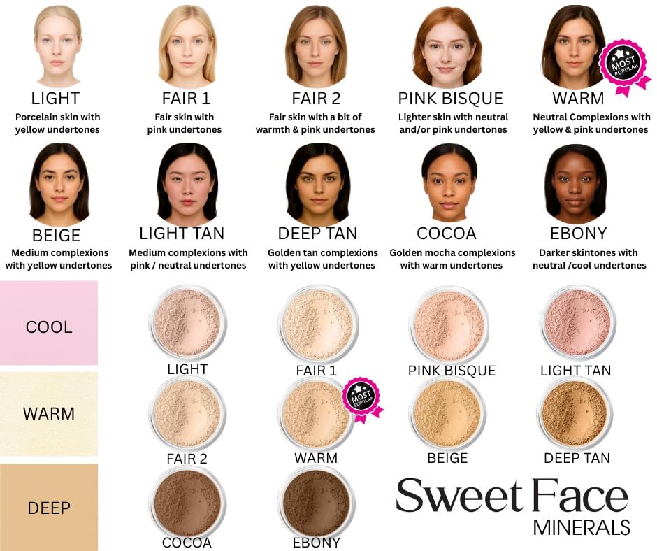 Light Tan Foundation – Matte Mineral Loose Powder SPF 30 (20g) | Sweet Face Minerals