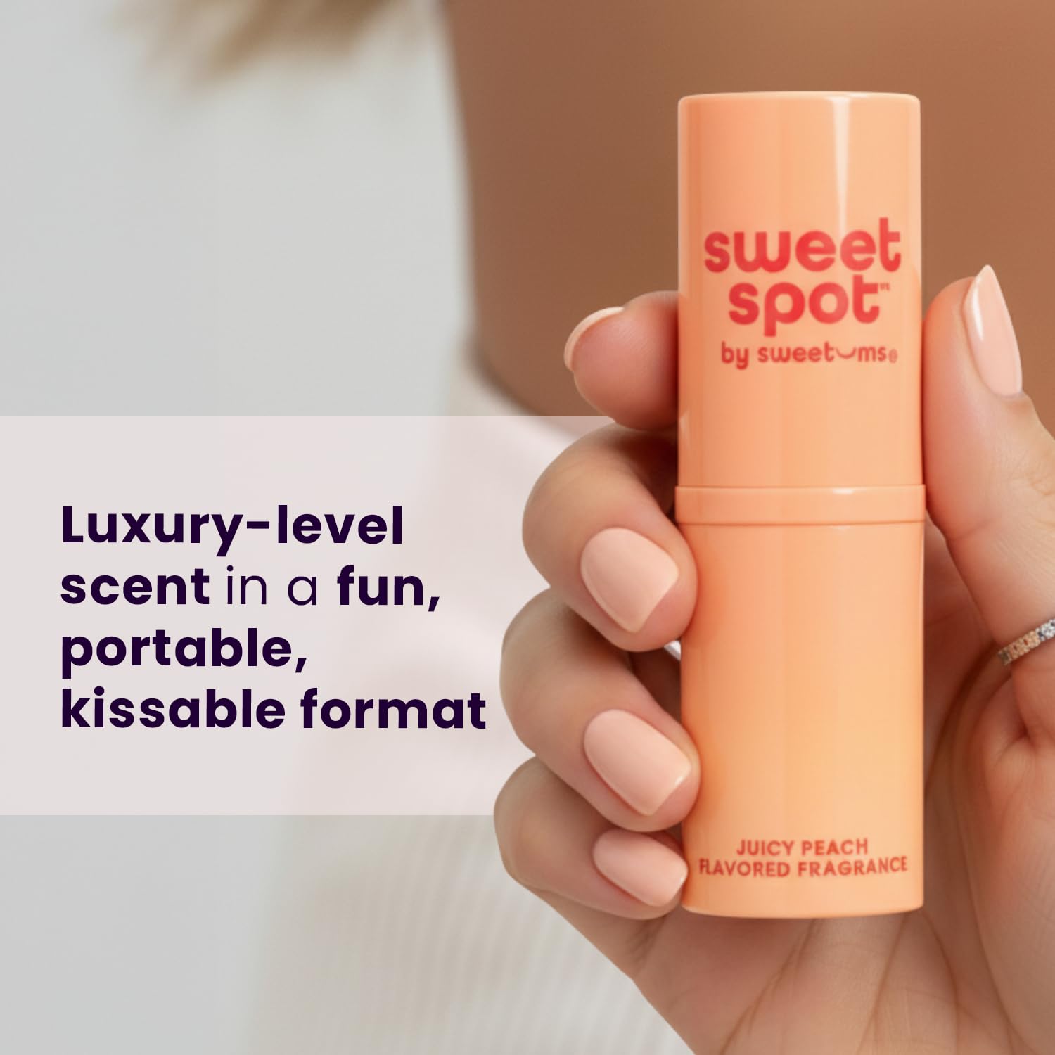 Sweetums SweetSpot Peach Solid Perfume Stick – Portable, Long-Lasting Fragrance